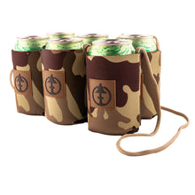 Load image into Gallery viewer, Crows Nest Coozie in Camo Neoprene 6-Pack by Treefort Lifestyles.