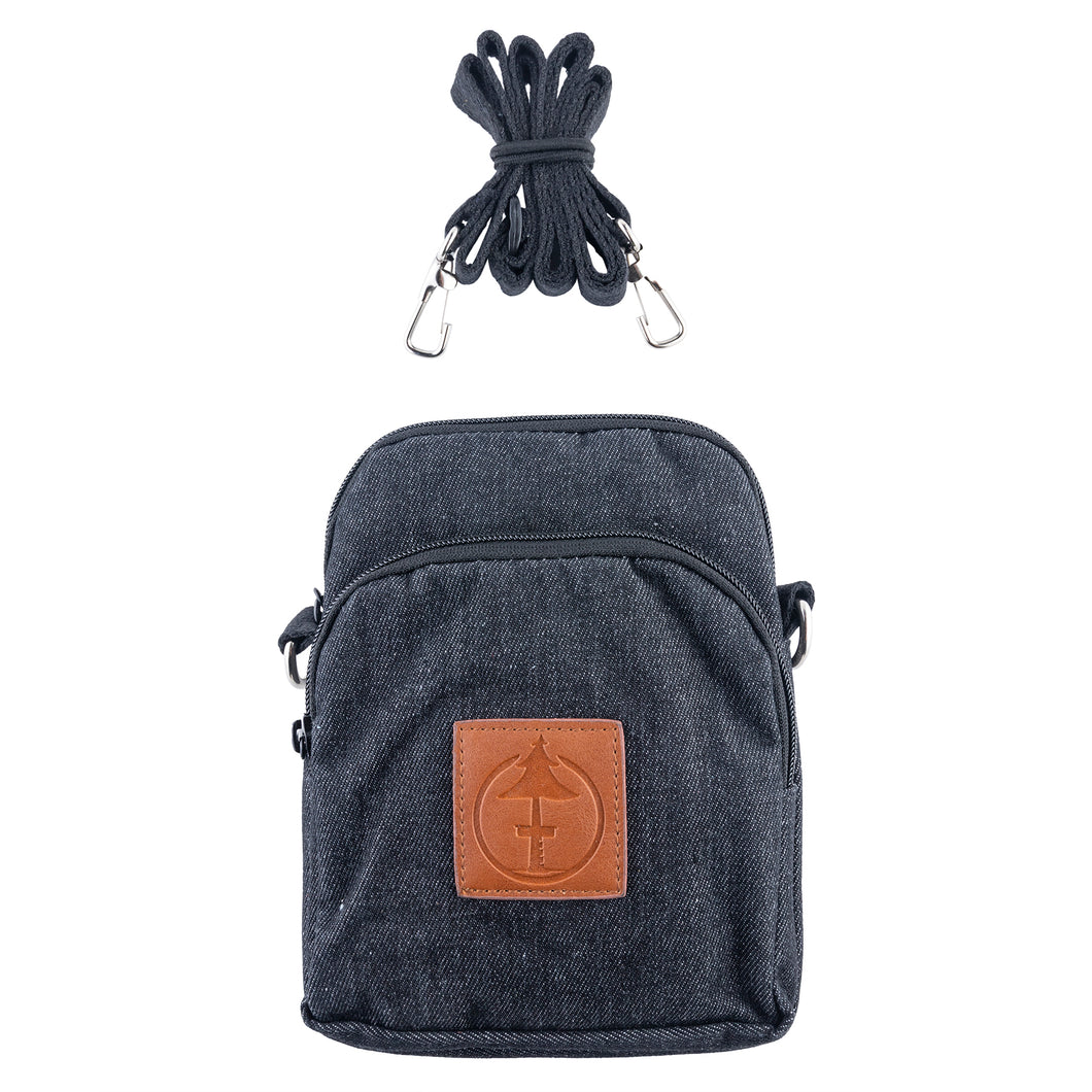 Black Denim Forager Side Bag by Treefort Lifestyles