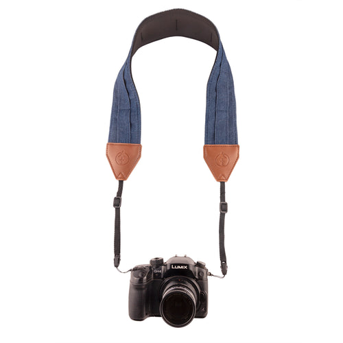 Lookout Camera Strap in Denim by Treefort Lifestyles.