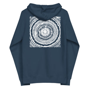 Dendro Zip Hoodie in Navy (back) by Treefort Lifestyles.